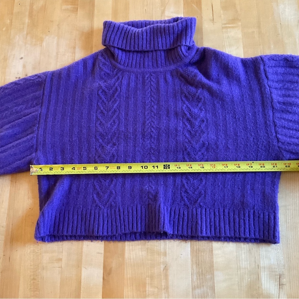 H&M Divided Purple Cable Knit Turtleneck Sweater M - Picture 16 of 16